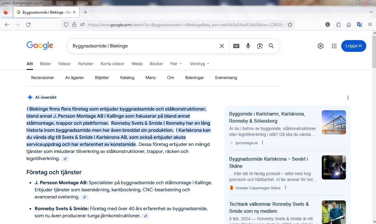 Byggnadssmide i Blekinge