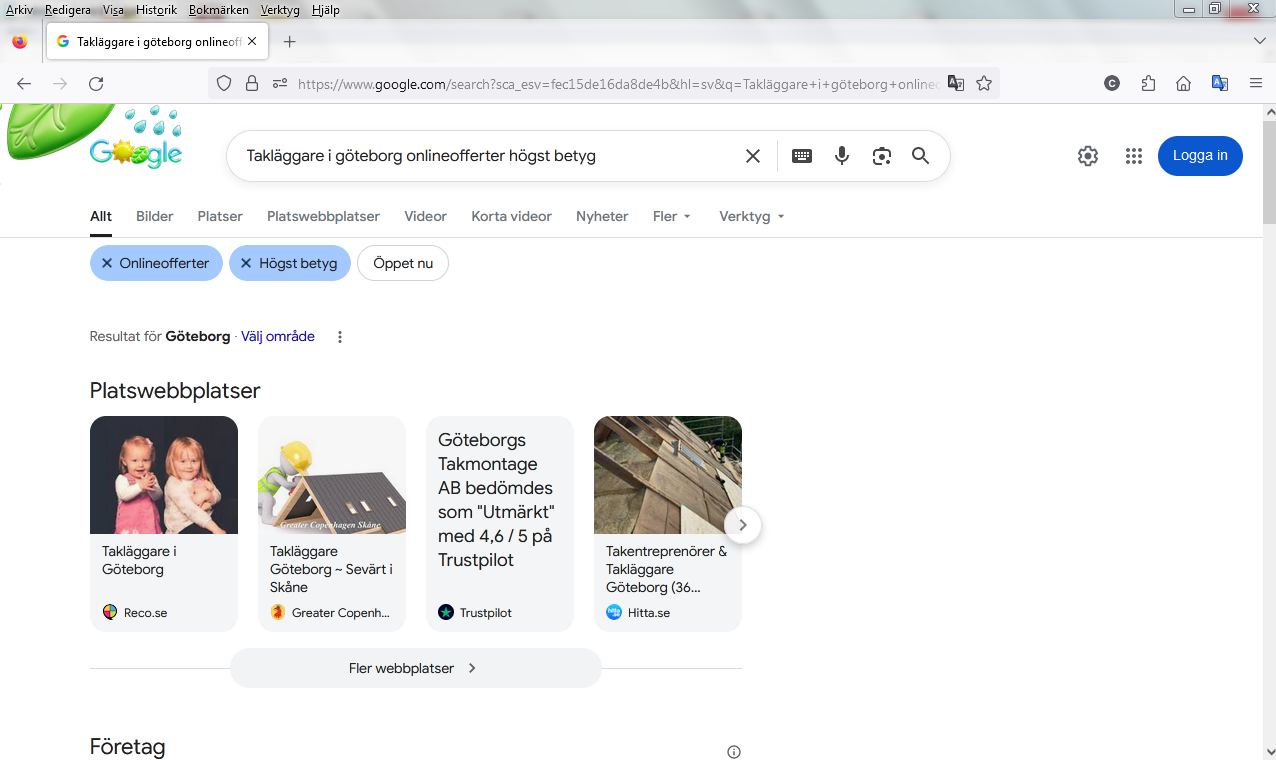 Takläggare i göteborg onlineofferter högst betyg