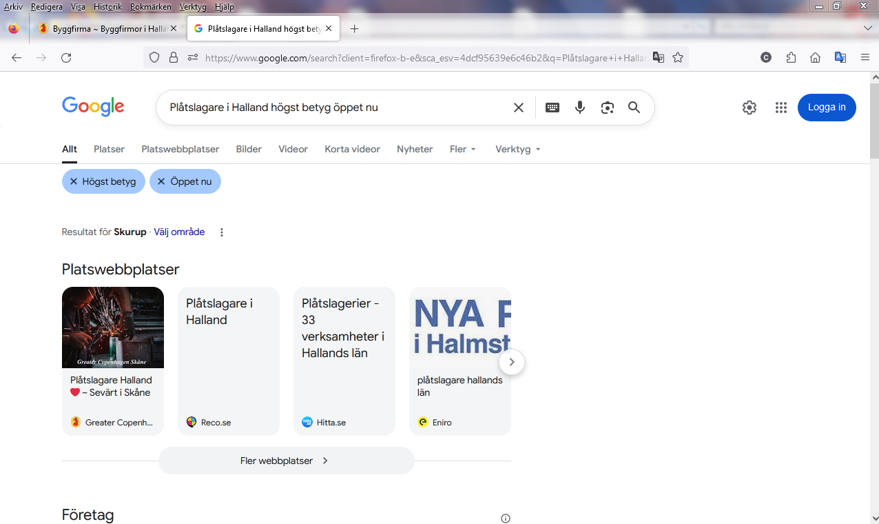 Plåtslagare i Halland högst betyg öppet nu