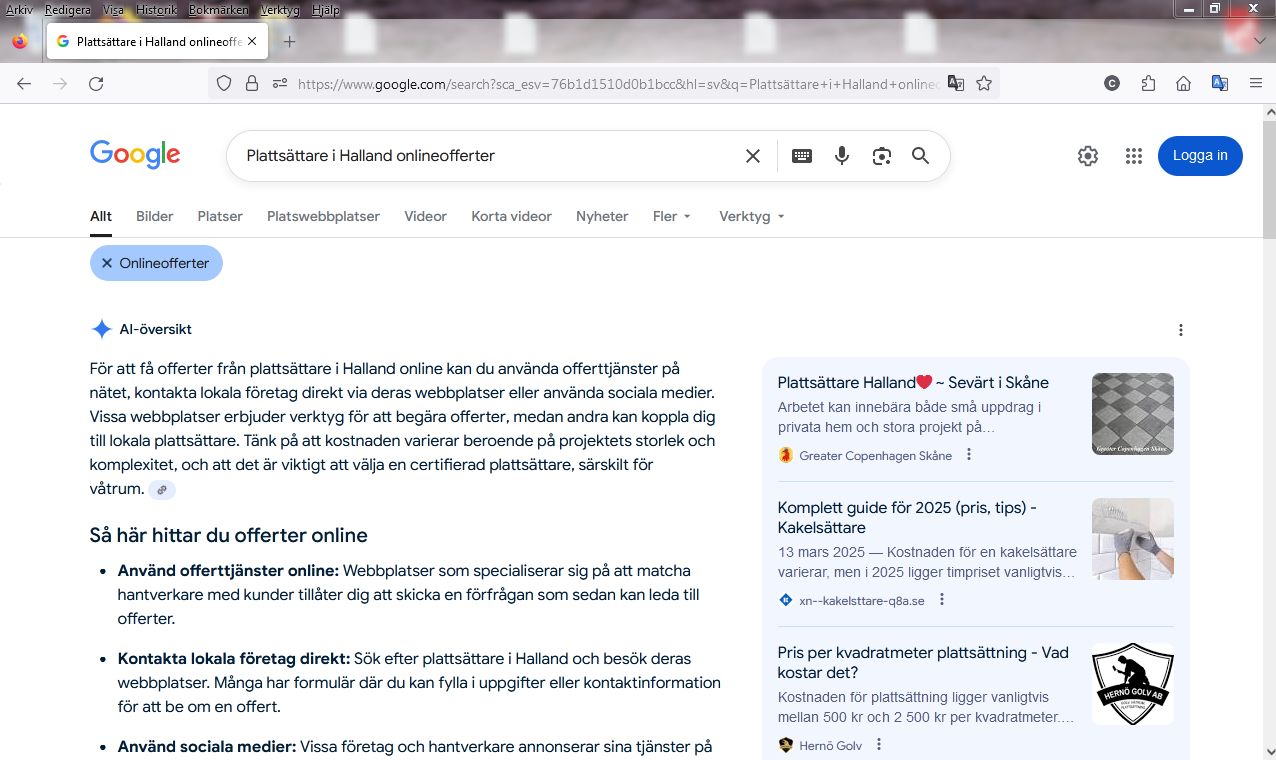 Plattsättare i Halland onlineofferter