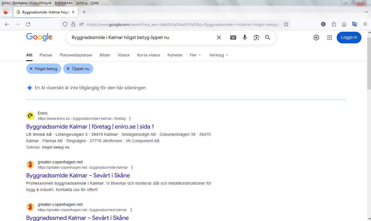 Byggnadssmide i Kalmar högst betyg öppet nu