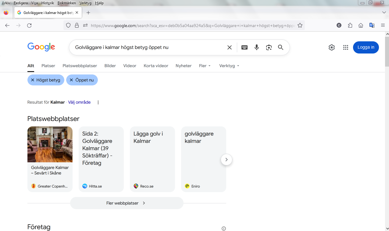 Golvläggare i kalmar högst betyg öppet nu