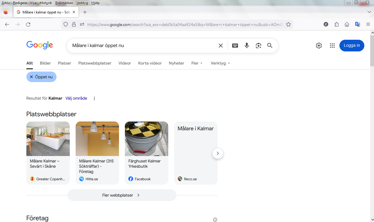 Målare i kalmar öppet nu