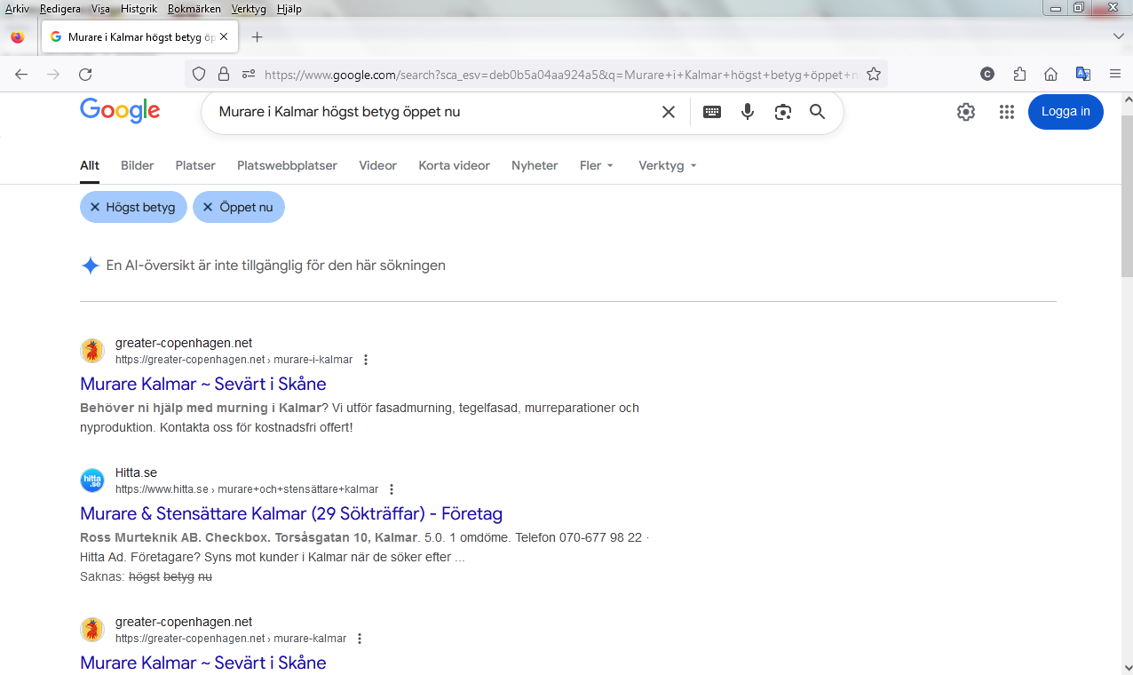 Murare i Kalmar högst betyg öppet nu