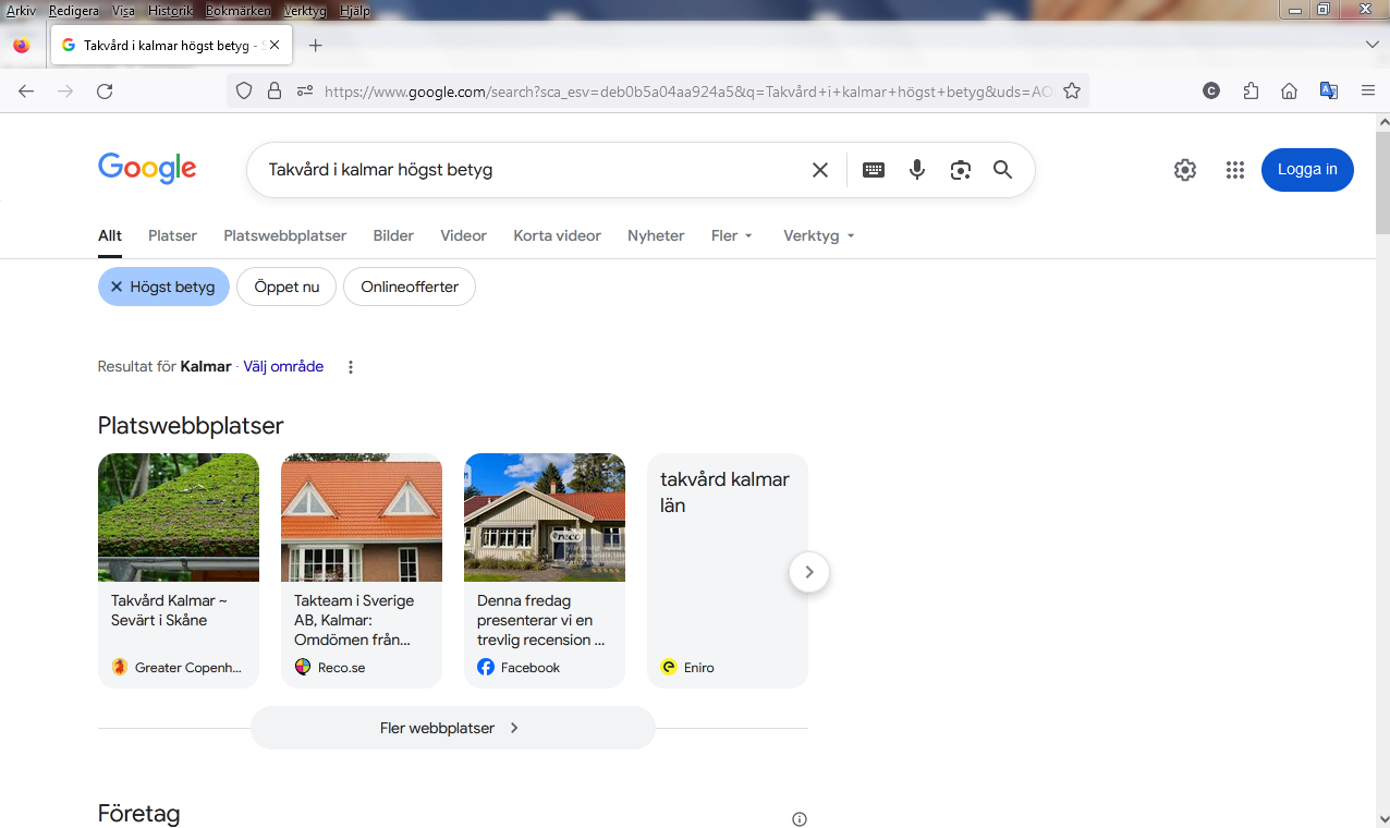 Takvård i kalmar högst betyg