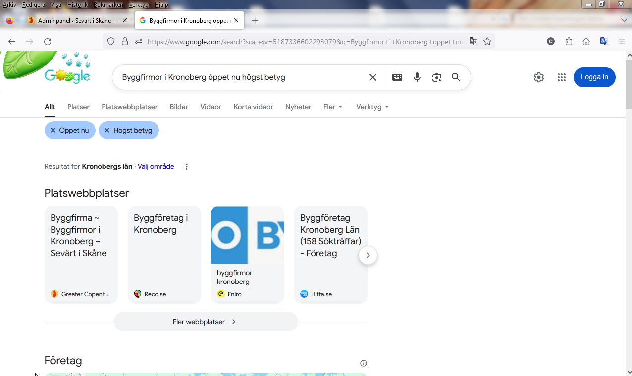 Byggfirmor i Kronoberg öppet nu högst betyg