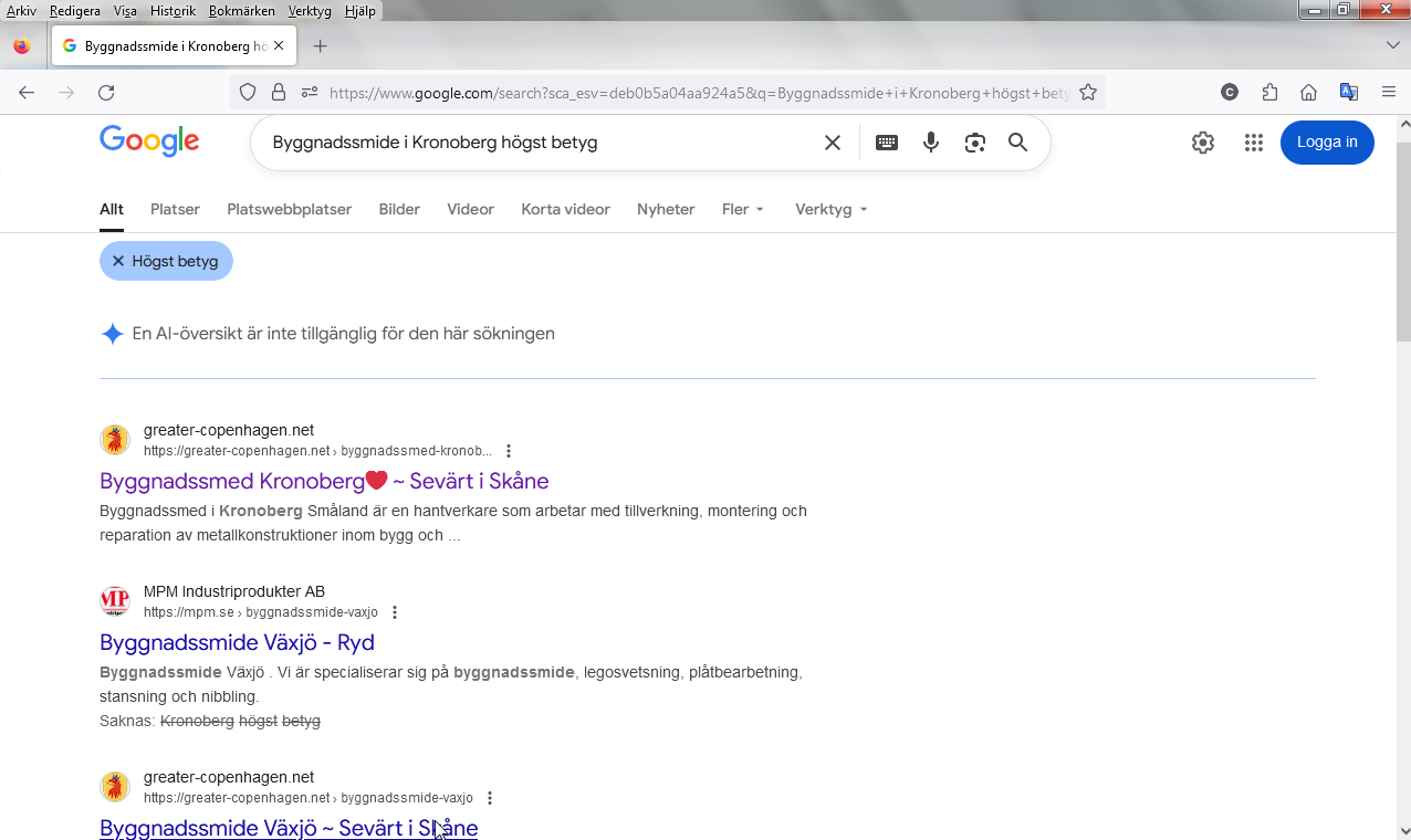 Byggnadssmide i Kronoberg högst betyg