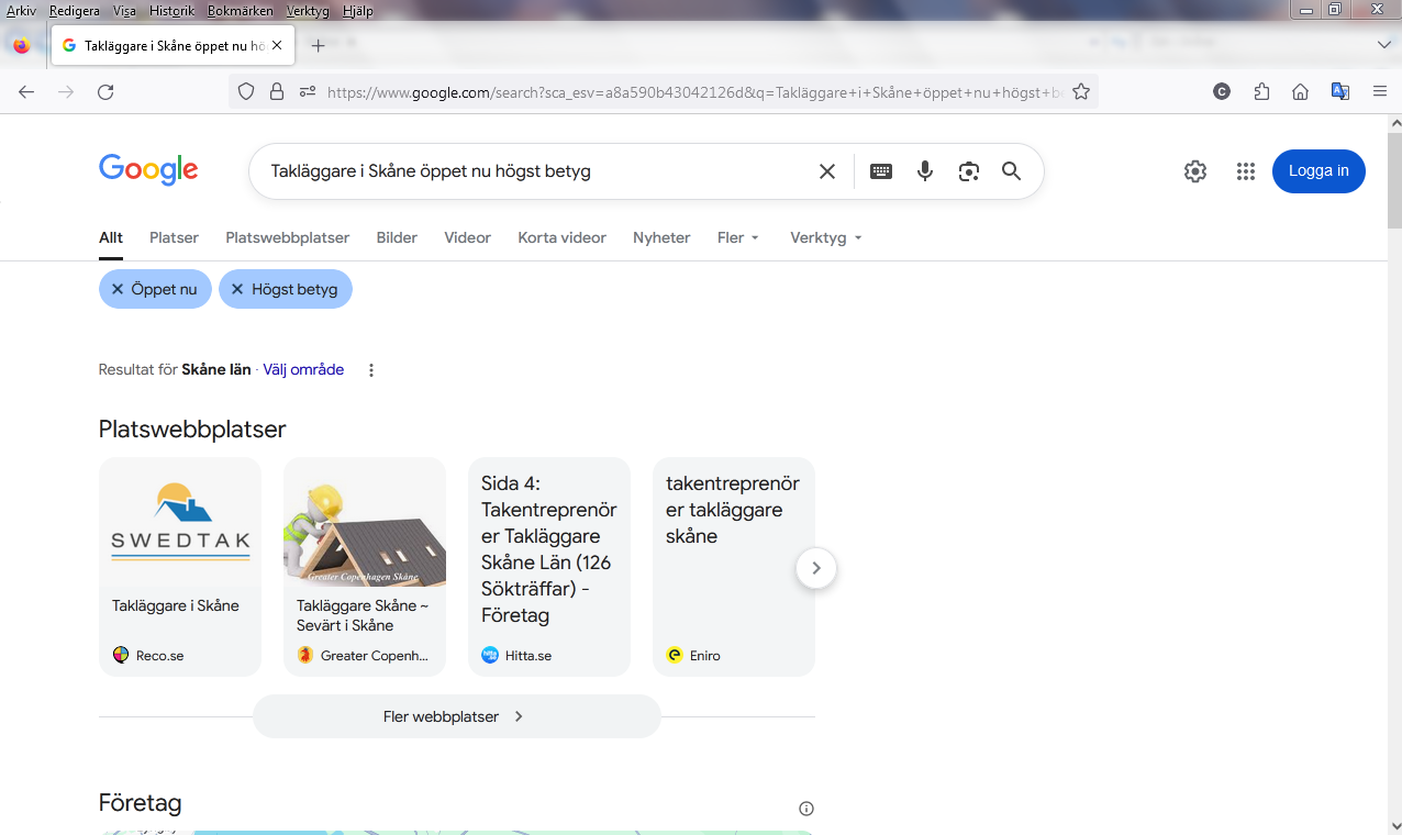 Takläggare i Skåne öppet nu högst betyg
