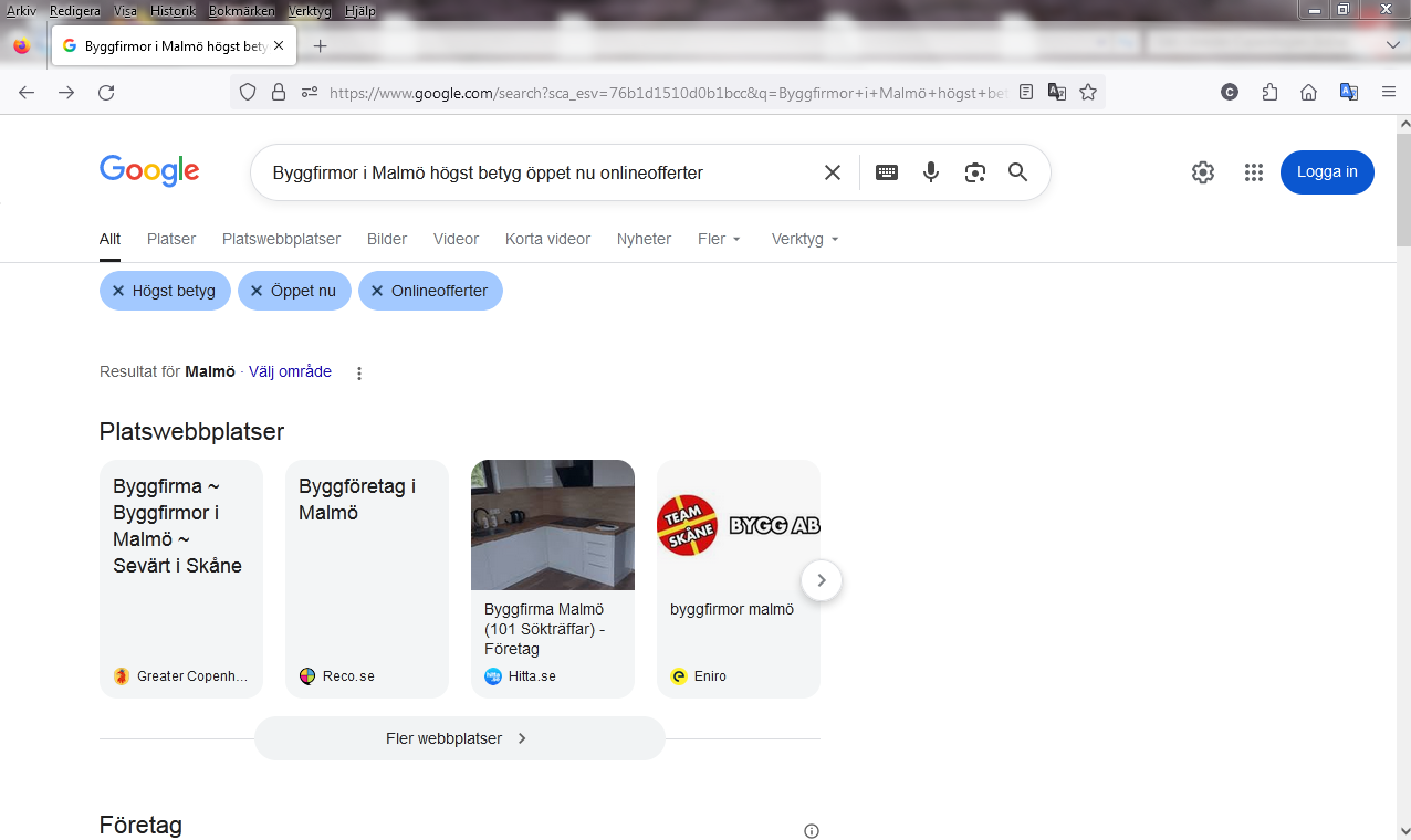 Byggfirmor i Malmö högst betyg öppet nu onlineofferter