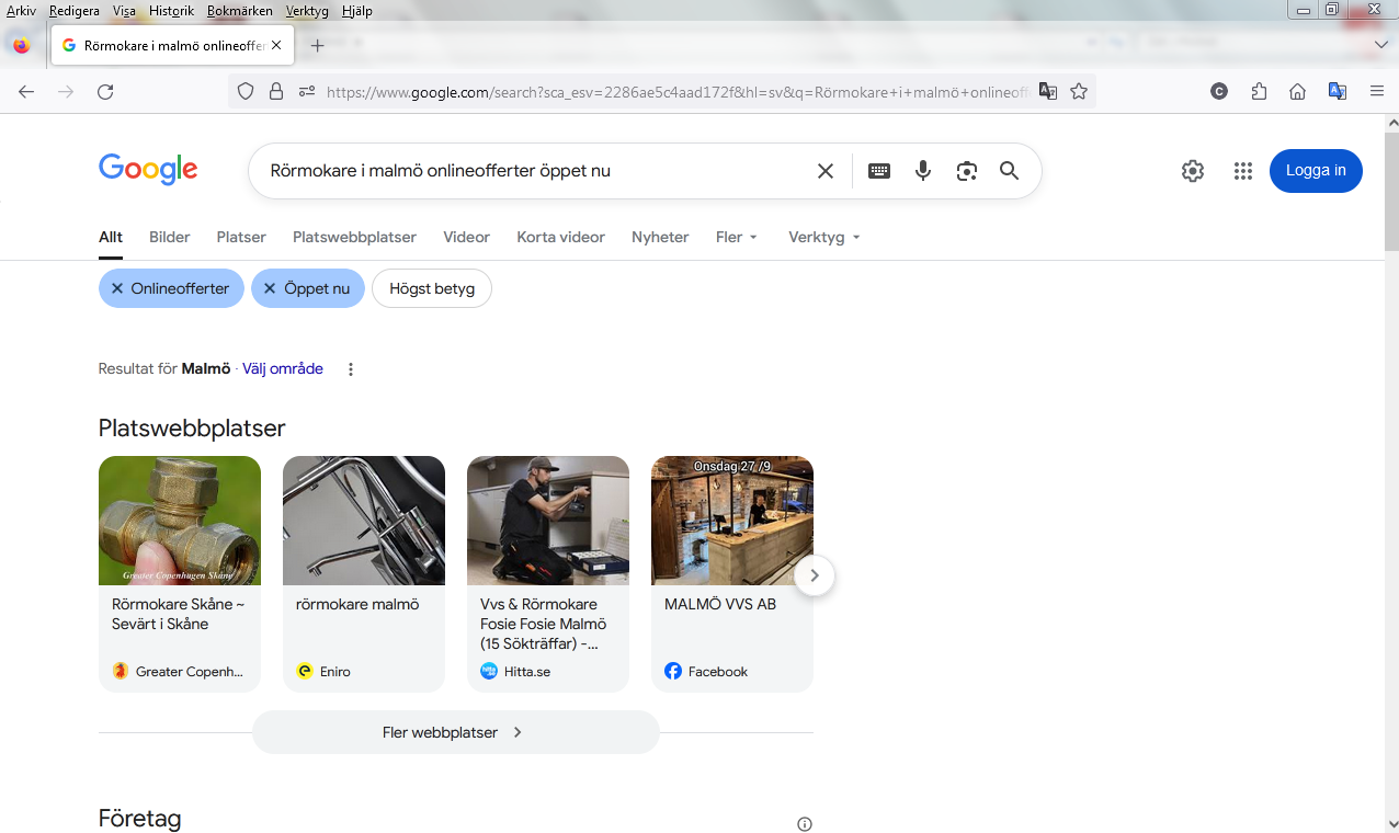 Rörmokare i malmö onlineofferter öppet nu